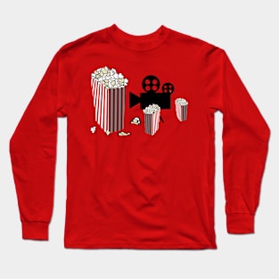 Movie Reels and Popcorn Long Sleeve T-Shirt